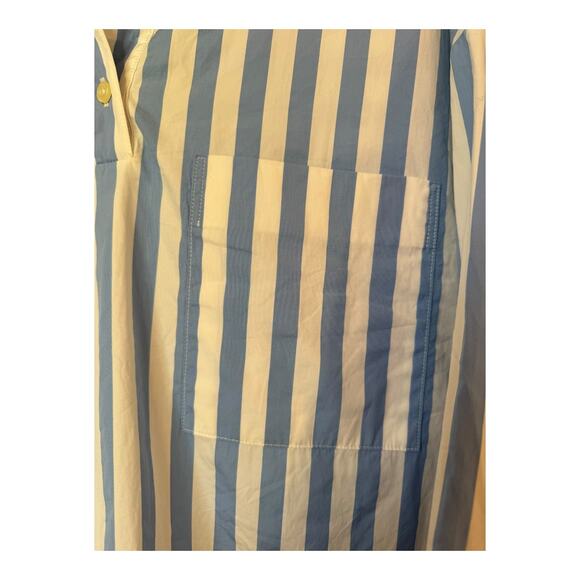 Kule The Keaton Crop Button Down Shirt white & sky blue size small - Picture 13 of 14